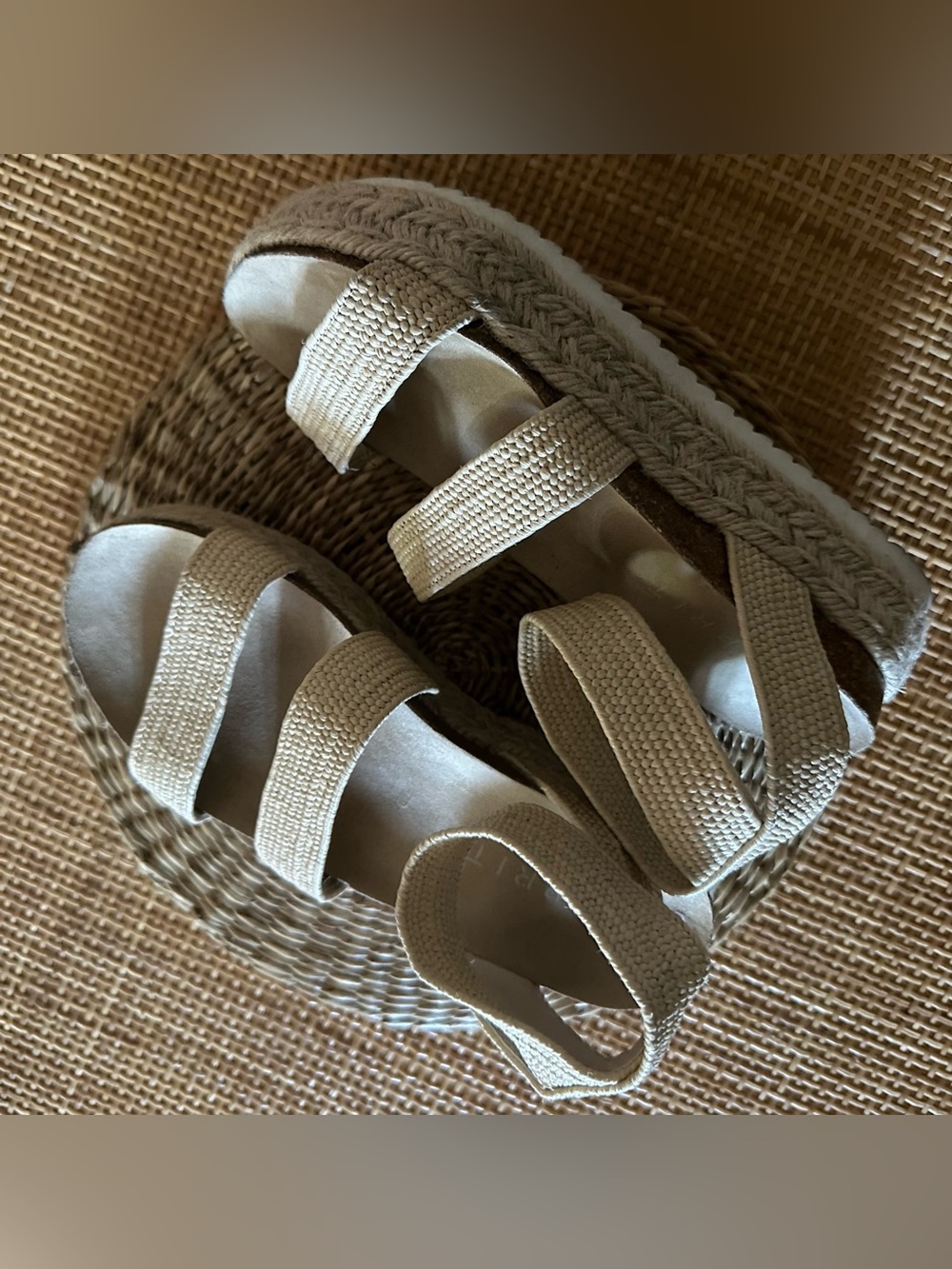 Esprit Cream Woven Espadrille Platform Sandals - Picture 5 of 6